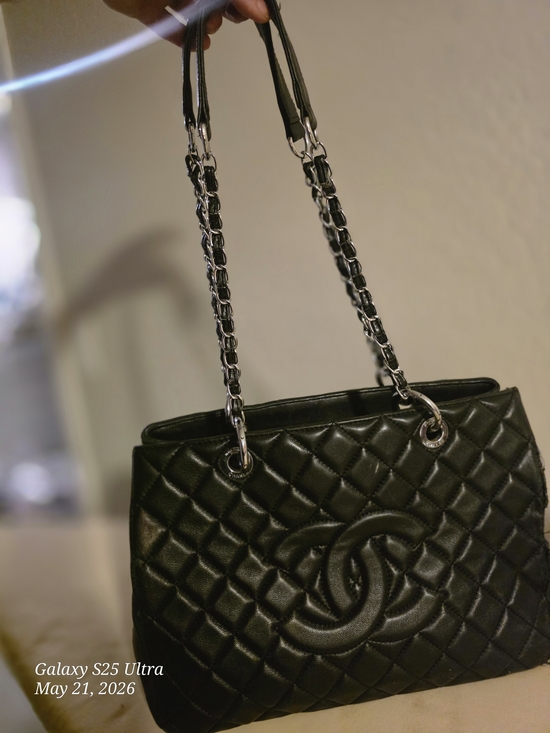 CHANEL Handbags - CHANEL Black Quilted Shoulder Bag with Silver Chain Straps